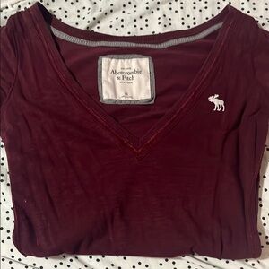Abercrombie & Fitch Red Fitted Short Sleeve T-Shirt